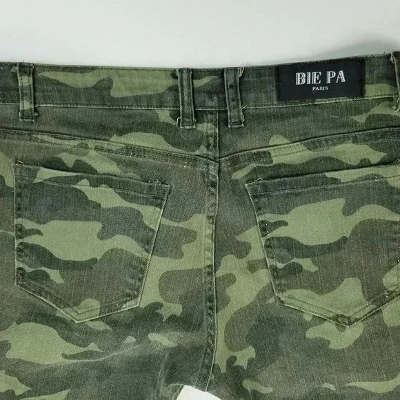 Biepa Paris 33X29 Men's Snap Pocket Jogger Style Logo Camo Denim Fashion Jeans - Picture 7 of 10